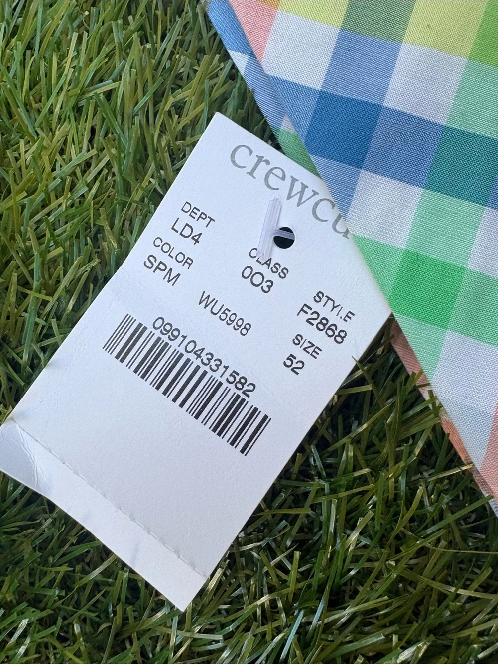 NWT Crewcuts JCrew Multicolor Pastel Plaid Tie 52” Size 8-16